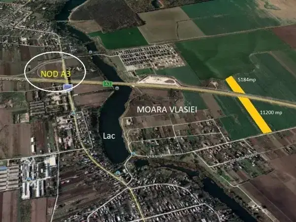 Teren Moara Vlasiei  11200 mp acces rapid la Nod Autostrada A3 img 3